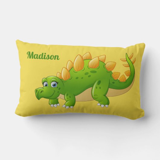 Schattigee Dinosaur aangepaste naam gooien kussens (Achterkant)
