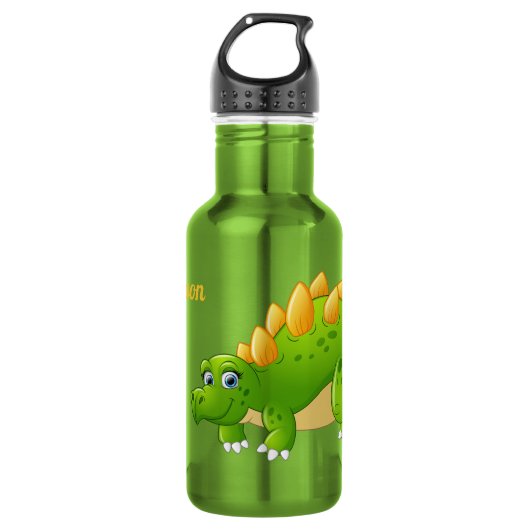 Schattigee Dinosaur aangepaste naam waterflessen Waterfles (Voorkant)