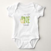 Schattigee Dinosaur Baby gepersonaliseerde naam Romper (Voorkant)