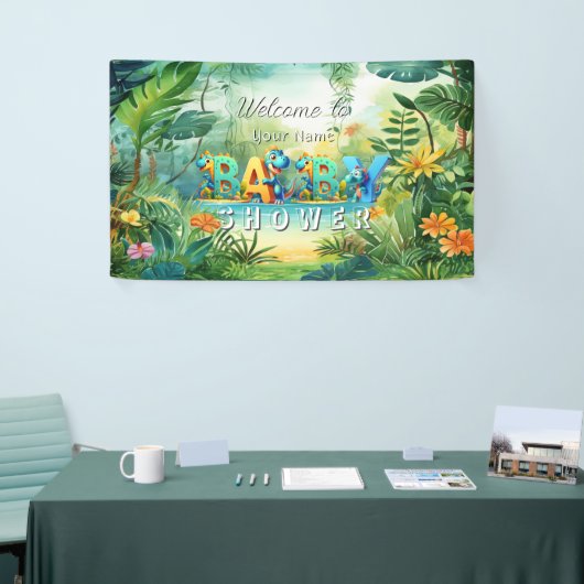 Schattigee Dinosaur Baby shower Banner (Beurs)