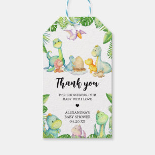 Schattigee Dinosaur Baby shower Favor Tags Cadeaulabel