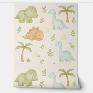 Schattigee Dinosaur Boy Nursery Wallpaper Behang