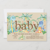 Schattigee Dinosaur Boys Baby shower Uitnodiging (Voorkant)