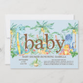 Schattigee Dinosaur Boys Baby shower Uitnodiging (Voorkant)