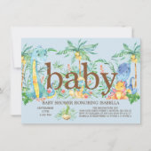 Schattigee Dinosaur Boys Baby shower Uitnodiging (Voorkant)
