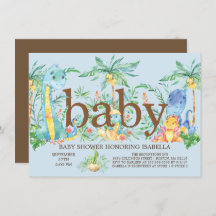 Schattigee Dinosaur Boys Baby shower Uitnodiging