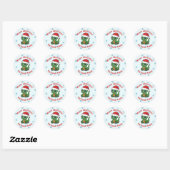 Schattigee Dinosaur Christmas Envelope Seals Ronde Sticker (Vel)