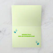 Schattigee Dinosaur Custom Naam en Tekst Kind Verj Kaart (Binnen)