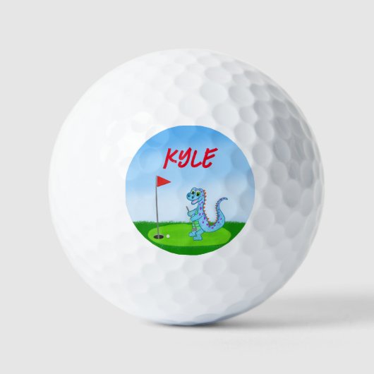 Schattigee Dinosaur Golf gepersonaliseerd Golfballen (Voorkant)