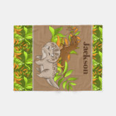 Schattigee Dinosaur liefhebbers voegen naam toe ba Fleece Deken (Voorkant (Horizontaal))