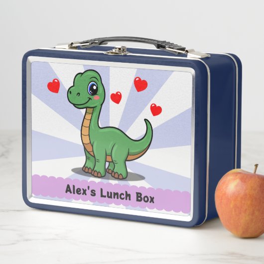 Schattigee Dinosaur Lunch Box – Naam toevoegen (In situ)