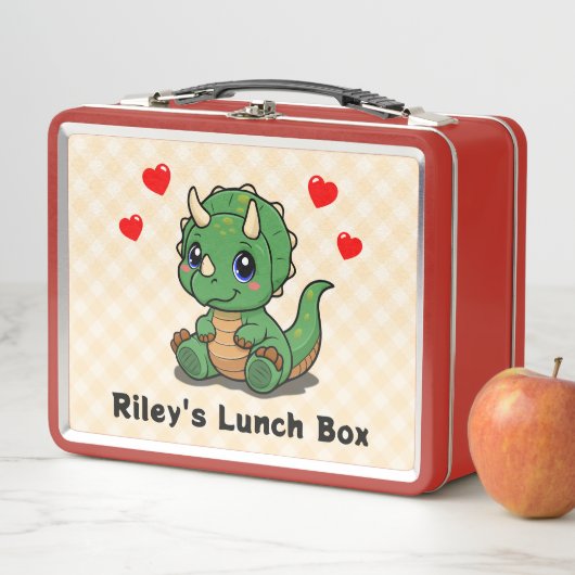 Schattigee Dinosaur Lunch Box – Naam toevoegen (In situ)