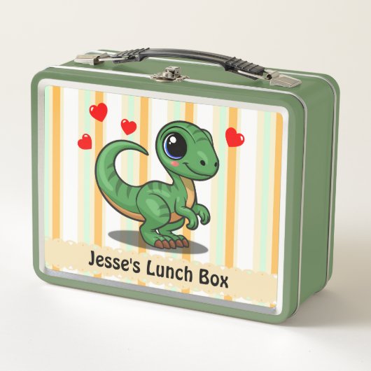 Schattigee Dinosaur Lunch Box – Naam toevoegen (Voorkant)
