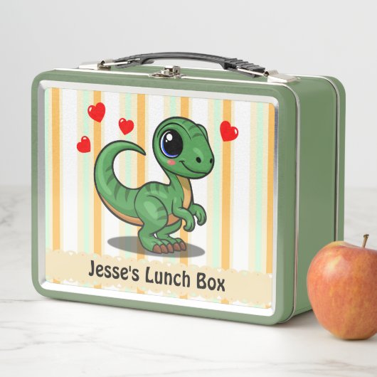 Schattigee Dinosaur Lunch Box – Naam toevoegen (In situ)