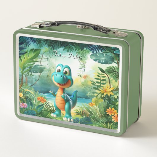 Schattigee Dinosaur Metal Lunch Box (Achterkant)