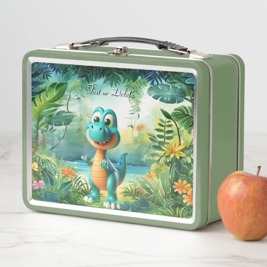 Schattigee Dinosaur Metal Lunch Box (In situ)