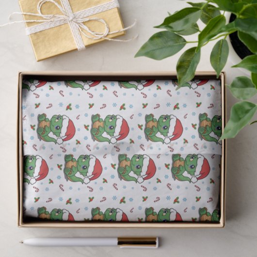 Schattigee Dinosaur Santa Hat Christmas Tissue Pap Tissuepapier (Geschenk)