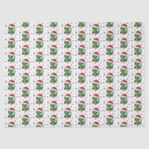 Schattigee Dinosaur Santa Hat Christmas Tissue Pap