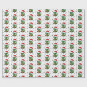 Schattigee Dinosaur Santa Hat Christmas Wrap Roll Cadeaupapier (Vlak)