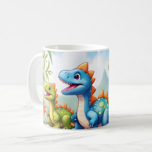 Schattigee Dinosaurus 11 oz Mok voor kinderen (Voorkant links)