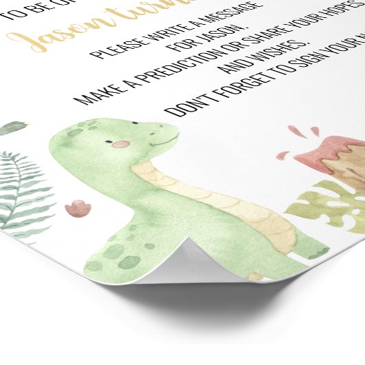 Schattigee Dinosaurus 1e Verjaardag Tijd Capsule T Poster (Hoek)