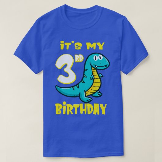 Schattigee Dinosaurus 3e Verjaardag Shirt Jongens (Design voorkant)