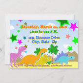 Schattigee Dinosaurus 6e Verjaardagsfeestuitnodigi Kaart (Achterkant)