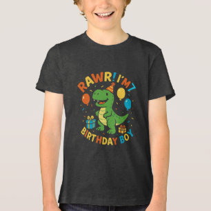 Schattigee Dinosaurus 7e Verjaardag Jongen T-shirt