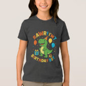 Schattigee Dinosaurus 7e Verjaardag Jongen T-shirt (Voorkant)