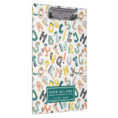 Schattigee dinosaurus alfabet patroon Kinder schoo Klembord (Rechts)