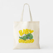 Schattigee dinosaurus Baby aan boord van autostick Tote Bag (Achterkant)