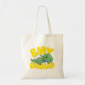 Schattigee dinosaurus Baby aan boord van autostick Tote Bag (Voorkant)