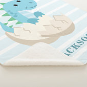 Schattigee Dinosaurus Baby Boy Gepersonaliseerd Sherpa Deken (3/4)