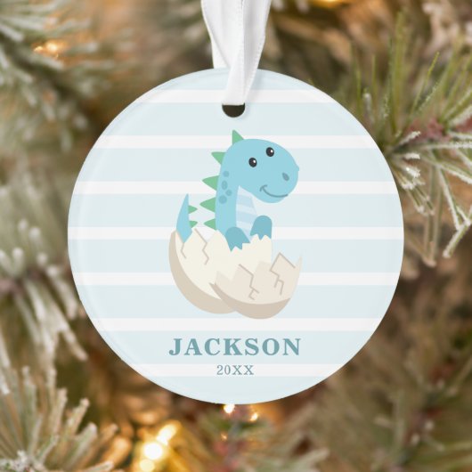 Schattigee Dinosaurus Baby Boy Gepersonaliseerde K Ornament (Boom)