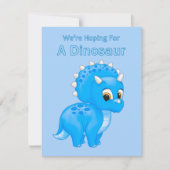 Schattigee Dinosaurus Baby Boy Zwangerschapsaankon Aankondiging (Voorkant)