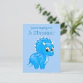 Schattigee Dinosaurus Baby Boy Zwangerschapsaankon Aankondiging (Staand voorkant)