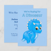 Schattigee Dinosaurus Baby Boy Zwangerschapsaankon Aankondiging (Voorkant / Achterkant)