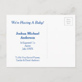 Schattigee Dinosaurus Baby Boy Zwangerschapsaankon Aankondigingskaart (Achterkant)