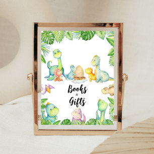 Schattigee Dinosaurus Baby shower Boeken en gesche Poster