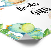Schattigee Dinosaurus Baby shower Boeken en gesche Poster (Hoek)