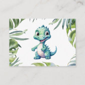 Schattigee dinosaurus Baby shower boeken voor Baby Informatiekaartje (Achterkant)