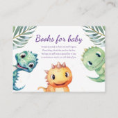 Schattigee dinosaurus Baby shower boeken voor Baby Informatiekaartje (Voorkant)