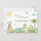 Schattigee dinosaurus Baby shower dank u Kaart (Voorkant)