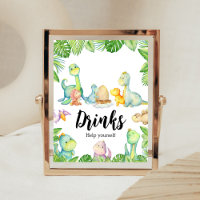 Schattigee Dinosaurus Baby shower Drinken