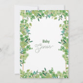 Schattigee dinosaurus Baby shower groen dino uitno Kaart (Achterkant)