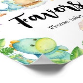 Schattigee dinosaurus Baby shower gunsten Poster (Hoek)