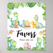 Schattigee dinosaurus Baby shower gunsten Poster (Voorkant)