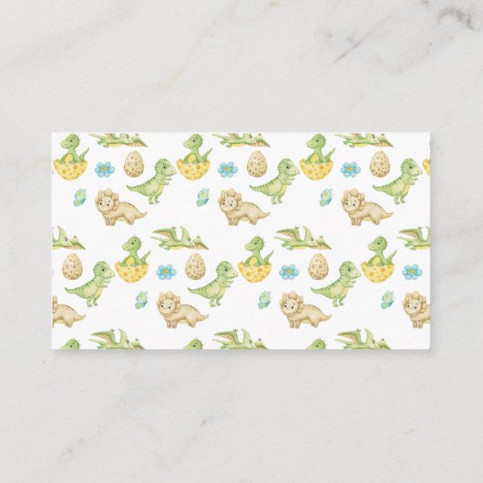 Schattigee Dinosaurus Baby shower Luier Raffle Tic Informatiekaartje (Achterkant)