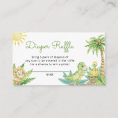 Schattigee Dinosaurus Baby shower Luier Raffle Tic Informatiekaartje (Voorkant)