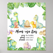 Schattigee Dinosaurus Baby shower Moeder Osa Bar Poster (Voorkant)